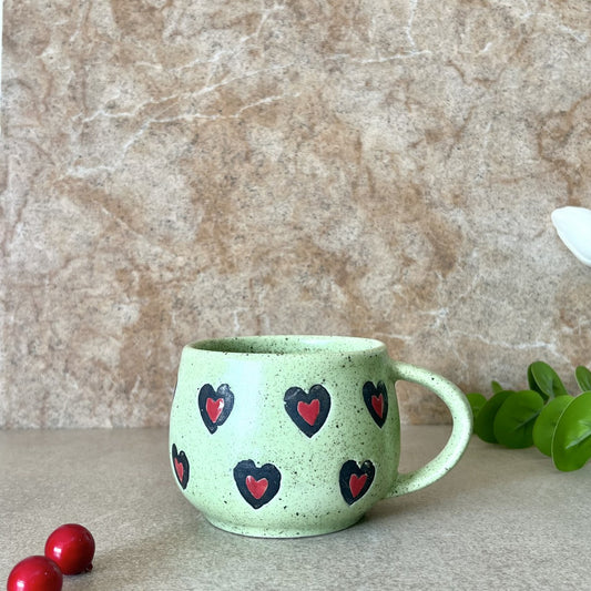 Heart Mugs Green