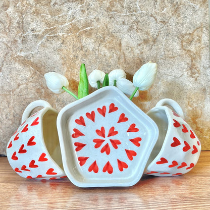 VALENTINE- Ceramic Heart Coffee Mugs