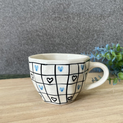 Blue Hearts Ceramic Mug