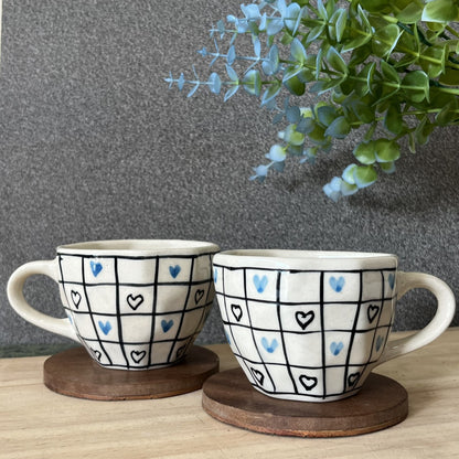 Blue Hearts Ceramic Mug