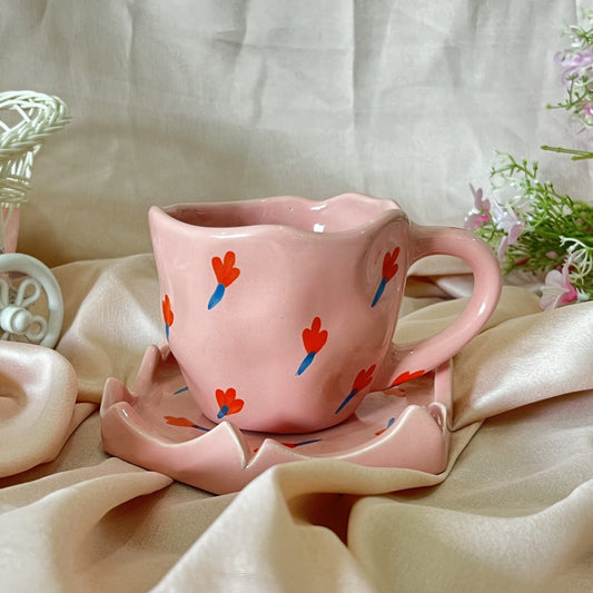 PINKI PROMISE- CERAMIC CUP WITH BESTIE SAUCER