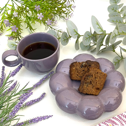 Bubbly- Ceramic Mug with Saucer Lilac