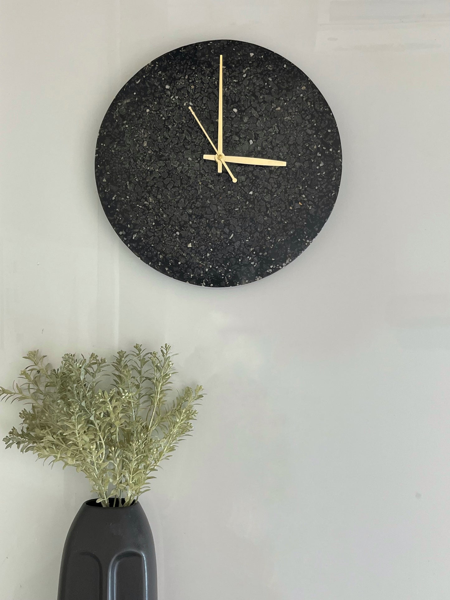 Black and White Terrazo Wall Clock