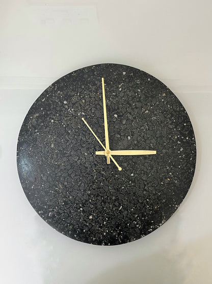 Black and White Terrazo Wall Clock