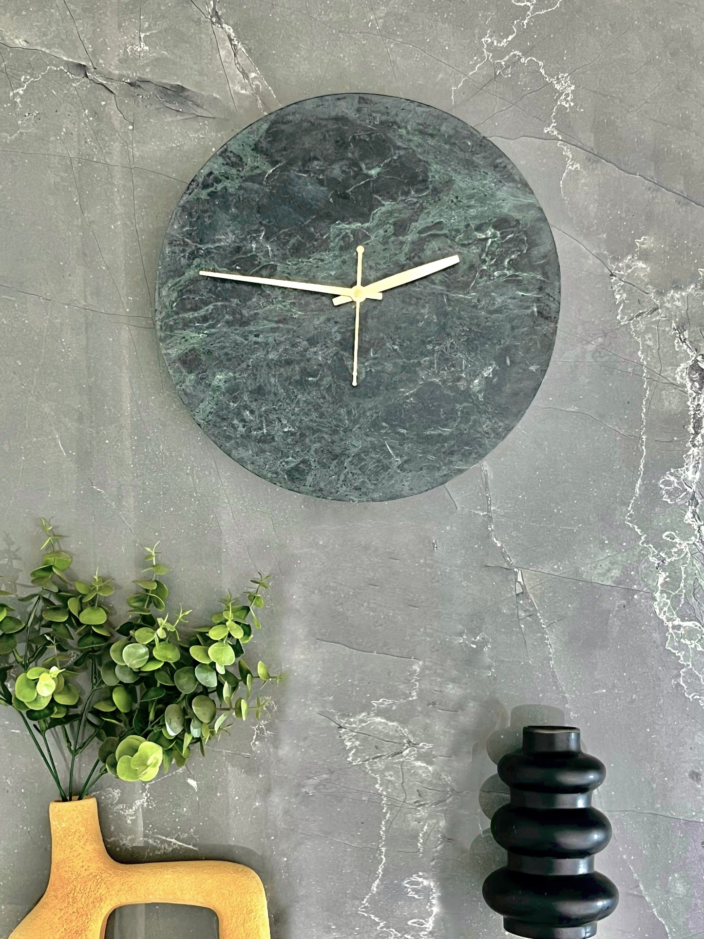 Green Marble Wall Clock