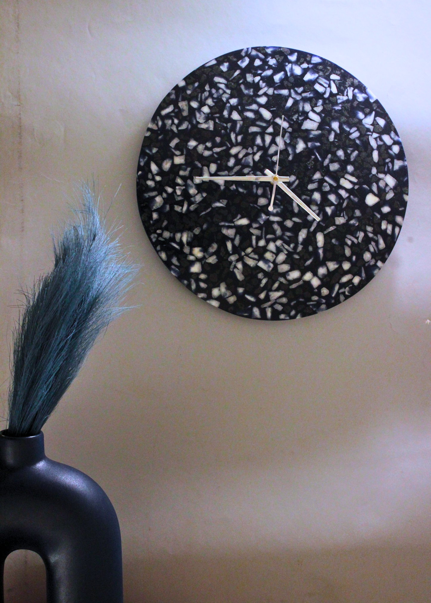 Terrazo Wall Clock Blue