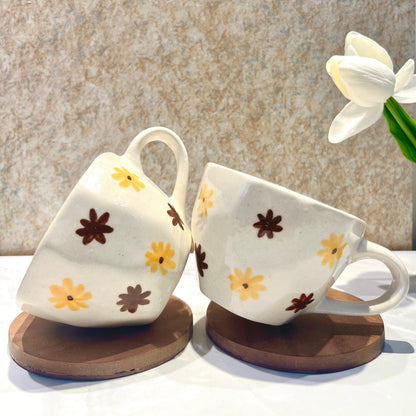 Ceramic Mug Flower Painting