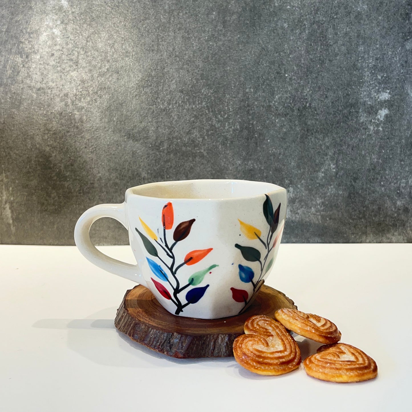 Colorful Dream- Ceramic Multi Leaves Mug