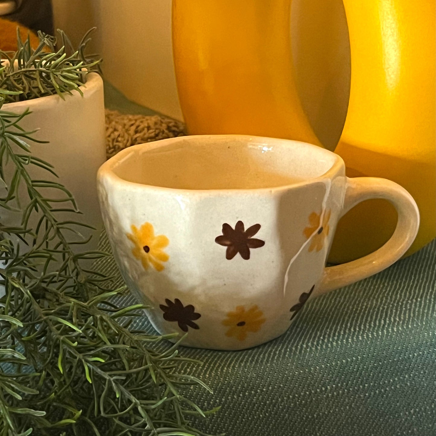 Ceramic Mug Flower Painting