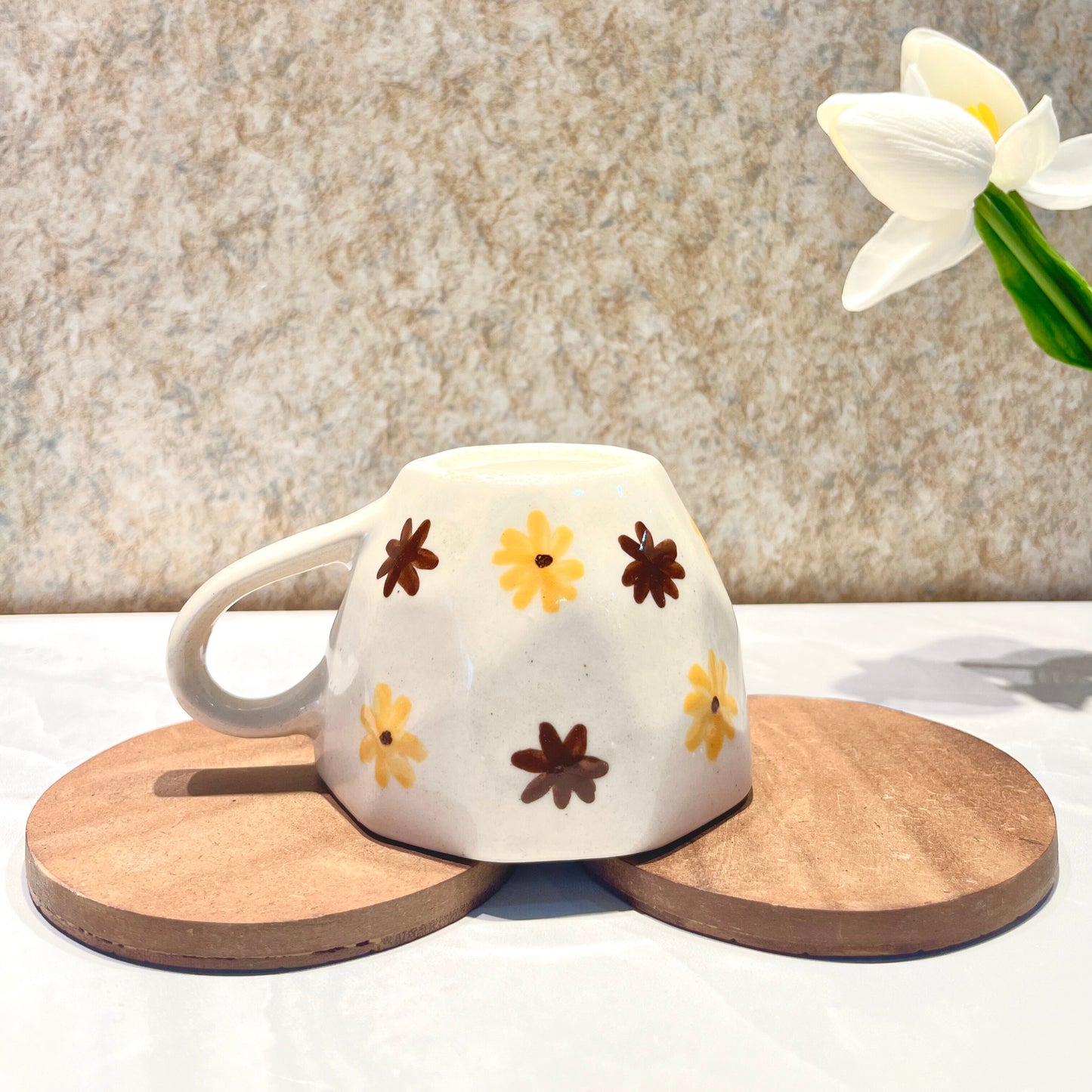 Ceramic Mug Flower Painting