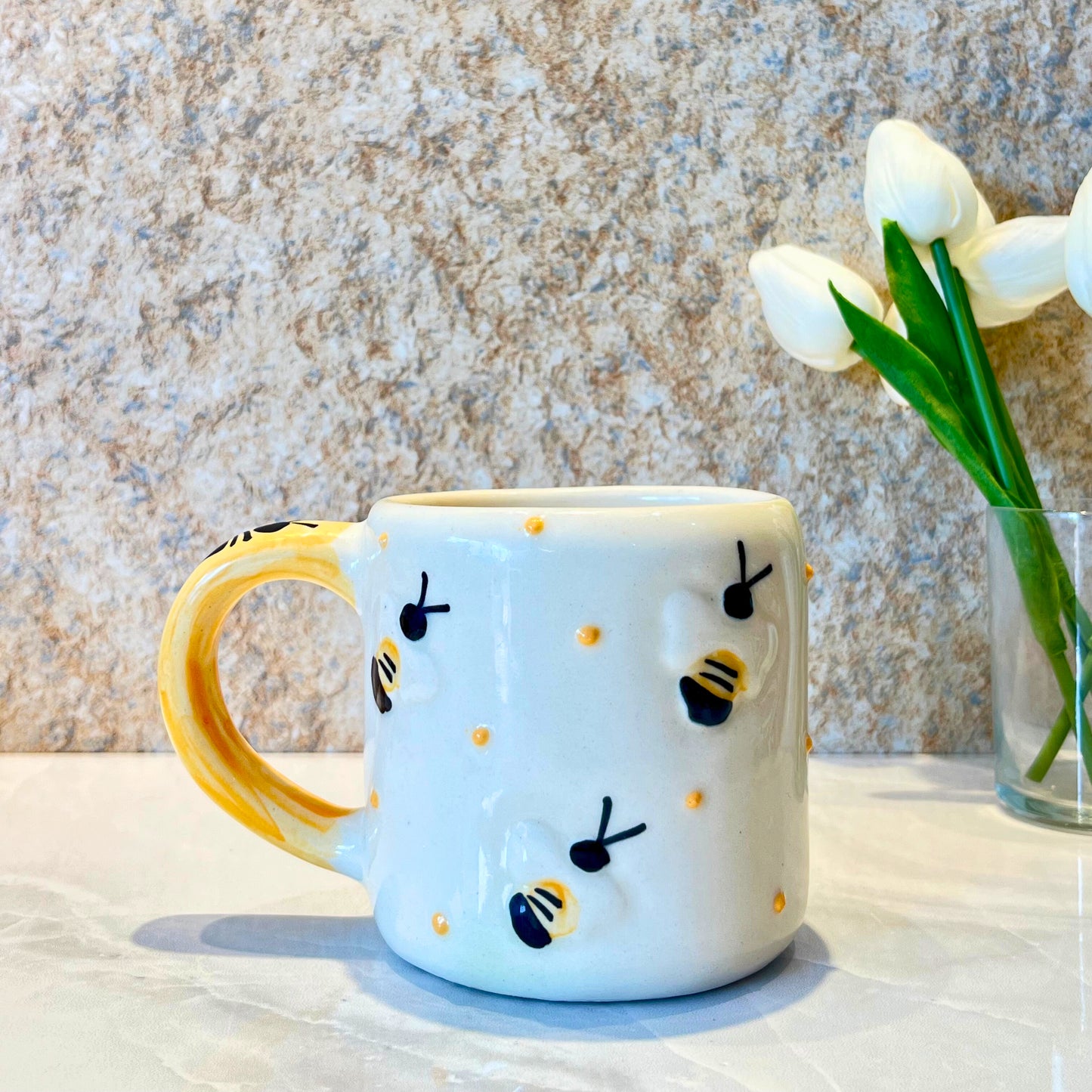 BUZZ- Ceramic Bee Mug Yellow