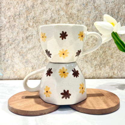 Ceramic Mug Flower Painting