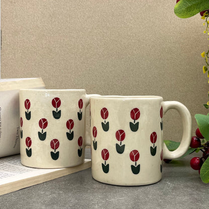 Tulip Ceramic Mugs Red