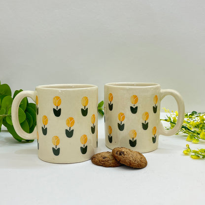 Tulip Ceramic Mugs Yellow