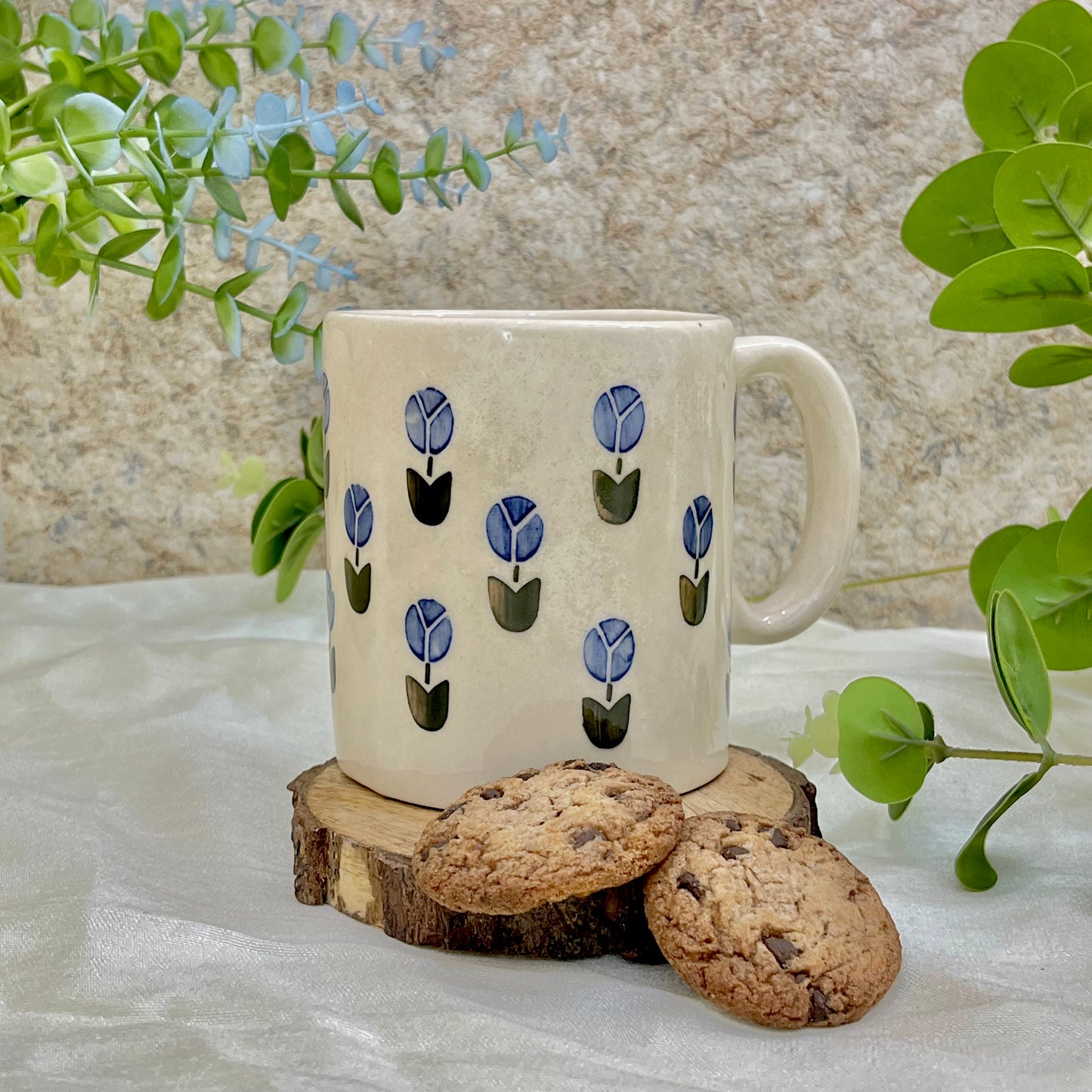 Tulip Ceramic Mugs Blue