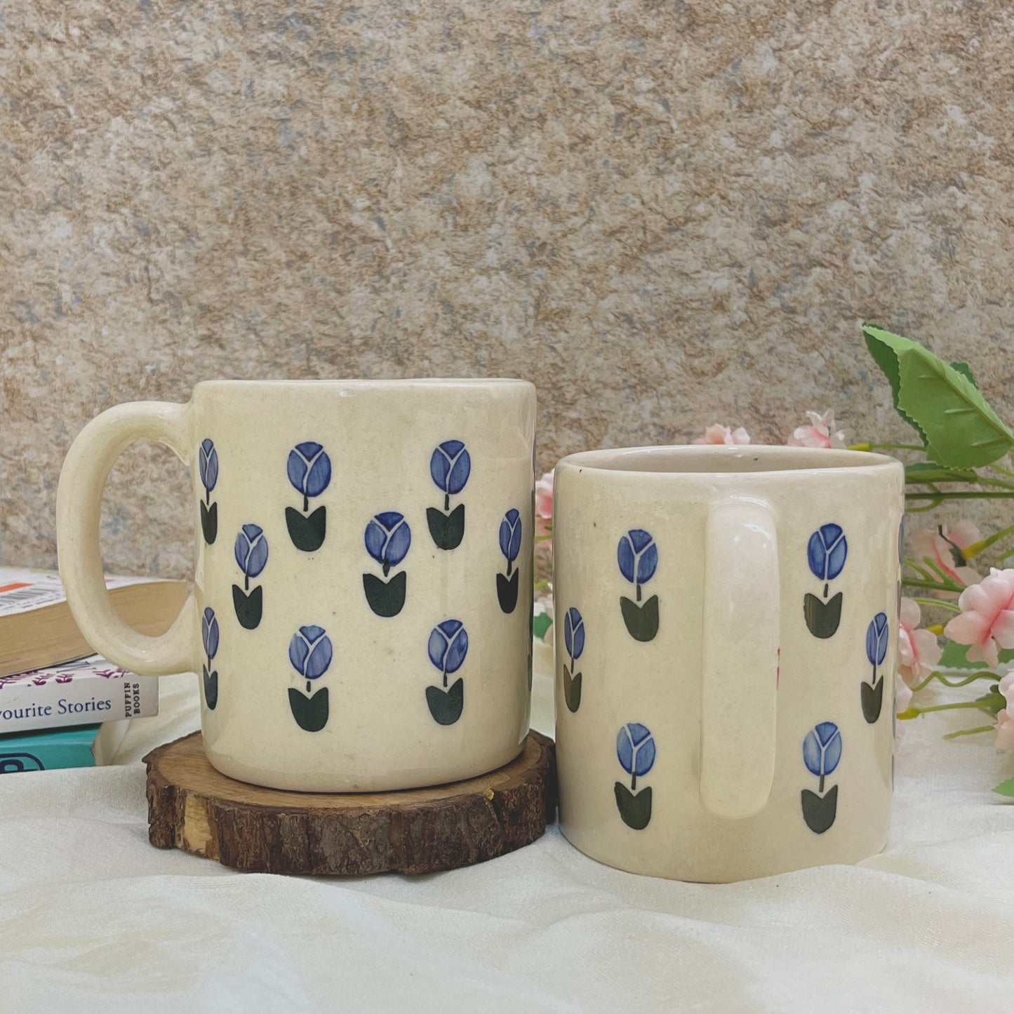 Tulip Ceramic Mugs Blue