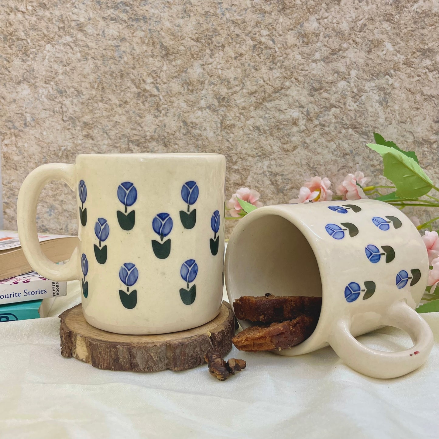 Tulip Ceramic Mugs Blue