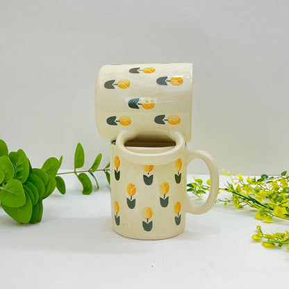 Tulip Ceramic Mugs Yellow